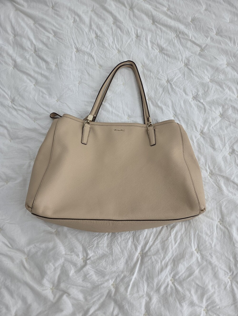 Coach Beige Carryall Leather Bag
